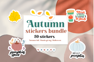 Autumn stickers bundle. Pumpkins stickers, fall stickers, Thanksgivin