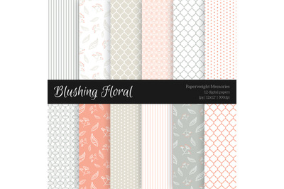 Blushing Floral - Digital Scrapbook Paper