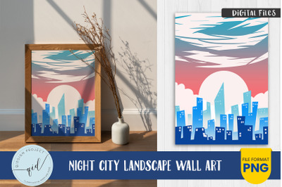 Night City Landscape Wall Art