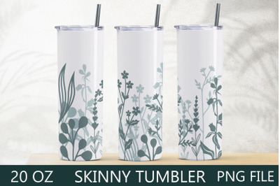 20 oz skinny tumbler wrap with flowers, Floral sublimation