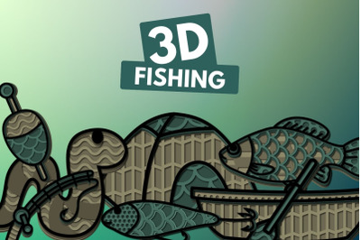 3D Fishing SVG Bundle