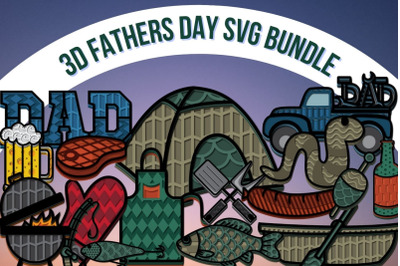 3D Fathers Day SVG Bundle