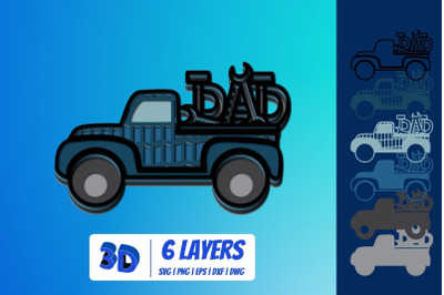 3D Fathers Day Truck SVG