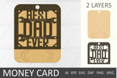 Fathers day money card holder&2C; Layered card for dad