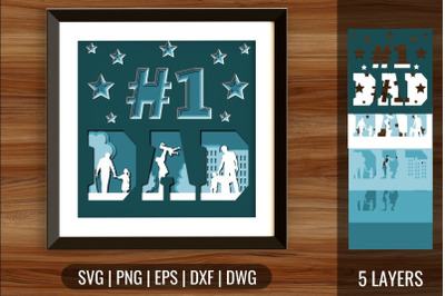 DAD Number 1 Shadow Box SVG