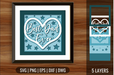 Best Dad Ever Shadow Box SVG