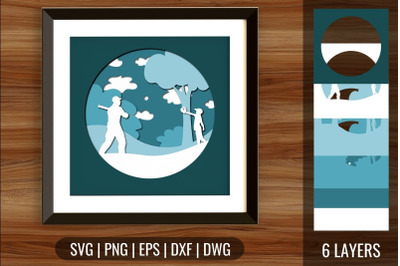 Fathers Day Shadow Box SVG