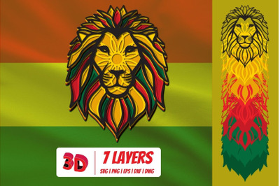 3D Juneteenth Lion SVG