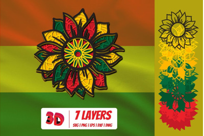 3D Juneteenth Flower SVG