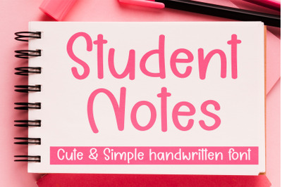 Student Notes - A simple handwritten font