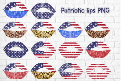 Patriotic lips PNG bundle | Patriotic sublimation