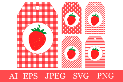 Strawberry Gift Tags. Strawberry Gift Tags template