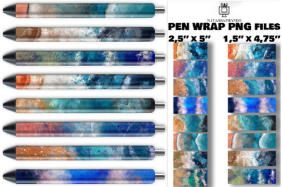 Beach Sublimation Pen Wrap Designs, Ocean Waves Pen Wrap&nbsp;