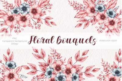 Floral bouquets/Watercolor Clipart PNG
