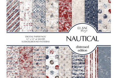 Nautical Digital Paper Pack Distressed Edition
