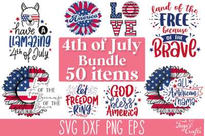 4th of July SVG Files &amp; Sublimation Bundle