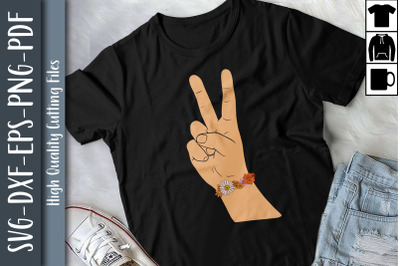 Funny Design Hippie Hand Symbol