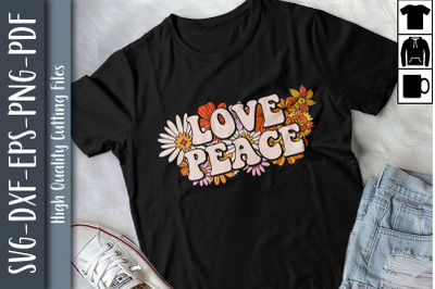 Peace Sign Love 60S 70S Tie Dye Hippie