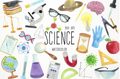 Watercolor Science Clipart, Laboratory Clipart, Lab Clipart, Chemistry
