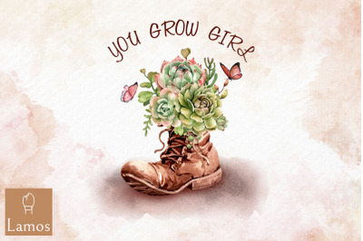 You Grow Girl Wildflowers Sublimation