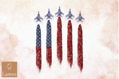 F15 Eagle Usa Flag Airplane 4Th Of July