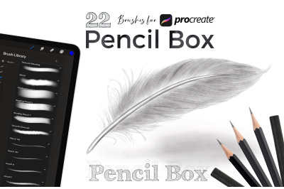 Graphite Pencils Box Brushes for Procreate