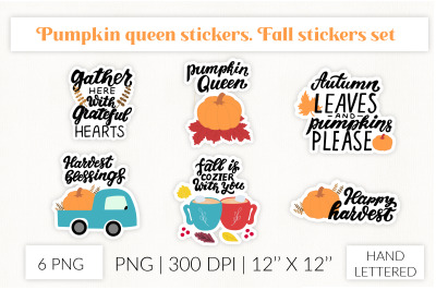 Pumpkin stickers. Thanksgiving harvest fall stickers bunde