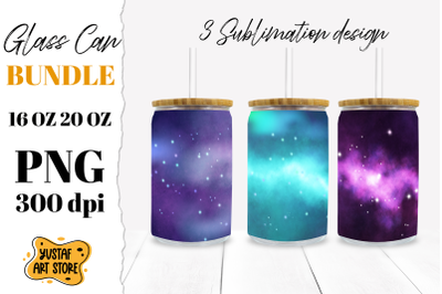 Galaxy Libbey Glass Can Sublimation design PNG