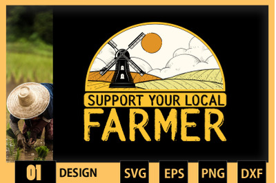 Support Your Local Farmer Retro Vintage