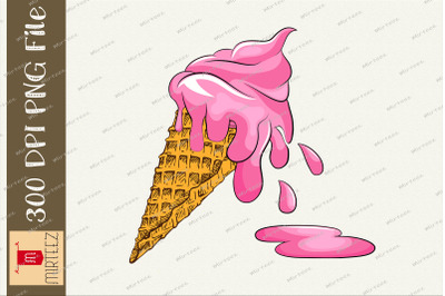 Melting Ice Cream Graphic Sublimation