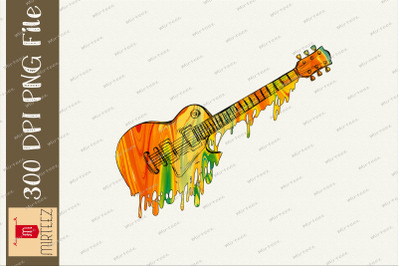 Melting Guitar Graphic Sublimation