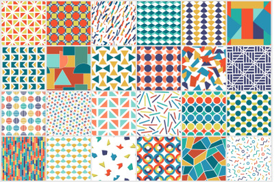 Colorful geometric seamless patterns