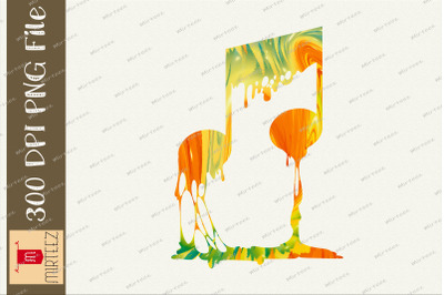 Melting Music Note Graphic Sublimation