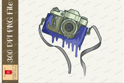 Melting Photo Camera Graphic Sublimation