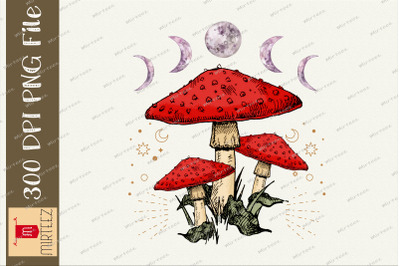 Moon Phase Psychedelic Mushroom Magic