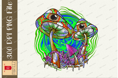 Trippy Psychedelic Mushroom Eyes PNG