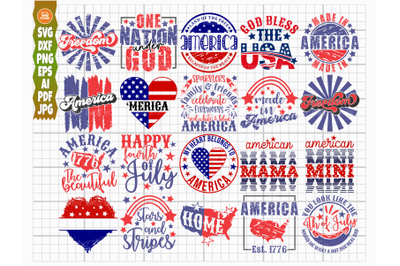 4th of July SVG Bundle, July 4th SVG, Fourth of July Quotes, Independe
