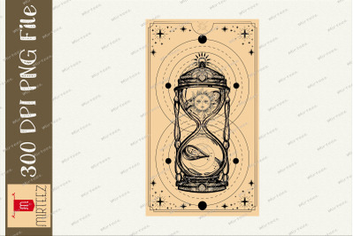 Time Moon Sun Tarot Hourglass Design