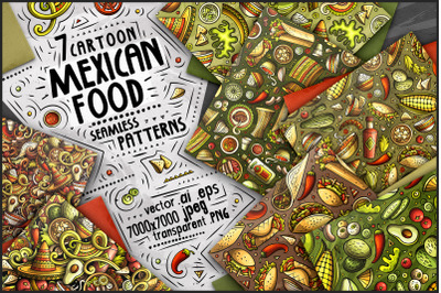 7 Mexican Food Seamless Patterns