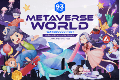 Metaverse World VR Watercolor