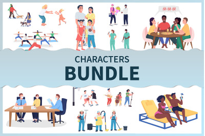 Characters illustration bundle