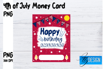 Patriotic Money Card PNG Design | 4th of July Money Holder | USA PNG