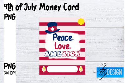 Patriotic Money Card PNG Design | 4th of July Money Holder | USA PNG