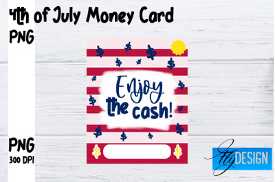 Patriotic Money Card PNG Design | 4th of July Money Holder | USA PNG