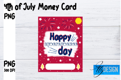 Patriotic Money Card PNG Design | 4th of July Money Holder | USA PNG