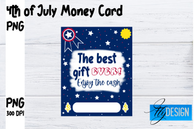 Patriotic Money Card PNG Design | 4th of July Money Holder | USA PNG