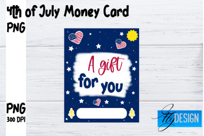 Patriotic Money Card PNG Design | 4th of July Money Holder | USA PNG