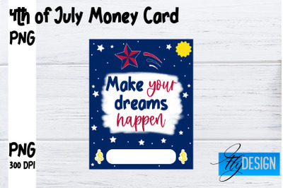 Patriotic Money Card PNG Design | 4th of July Money Holder | USA PNG