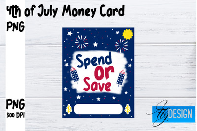 Patriotic Money Card PNG Design | 4th of July Money Holder | USA PNG