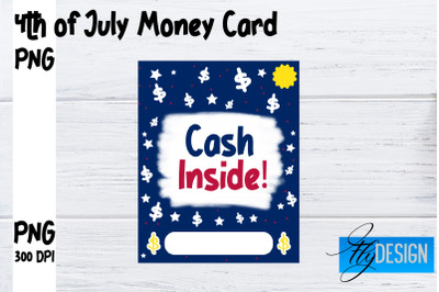 Patriotic Money Card PNG Design | 4th of July Money Holder | USA PNG